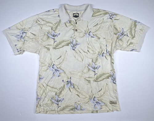Tommy Bahama Kurzarm Hemd Herren Erwachsene Large Polo Blumen Kokosnuss Knöpfe