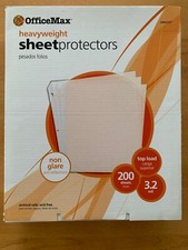 NEW  OfficeMax Top-Load Heavyweight Sheet Protectors Letter Nonglare  200/Box