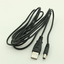 USB 2.0 Type A Male to 5.5mm x 2.5mm DC Power Male Plug Connector Cable 6ft 2m