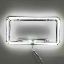 Neon License Frame 12V LED Light Front Rear License Frame Holder Universal Car