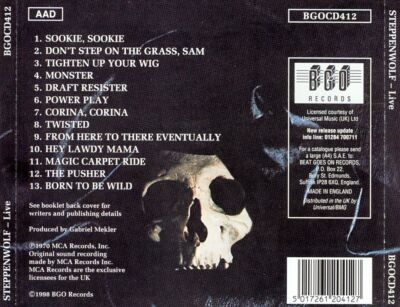 STEPPENWOLF - LIVE [BGO] NEW CD