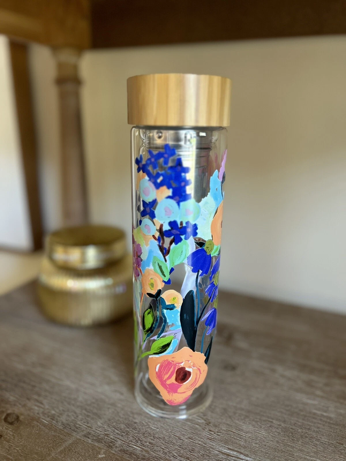 Anthropologie Remi Floral Glass Infuser NWOT OPEN BOX