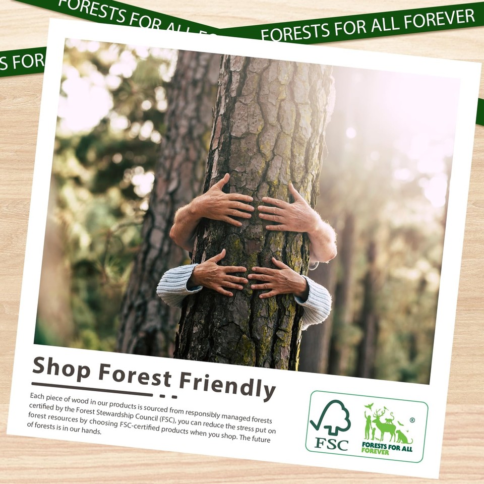 YOSHOOT Rustic Wooden Framed Wall Mirror, Natural Wood Bathroom Vanity