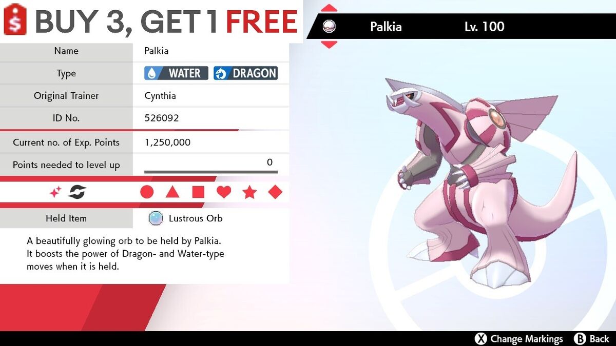 POKEMON SWORD and SHIELD ✨SHINY✨ Palkia w/ Best IVs. Any held item