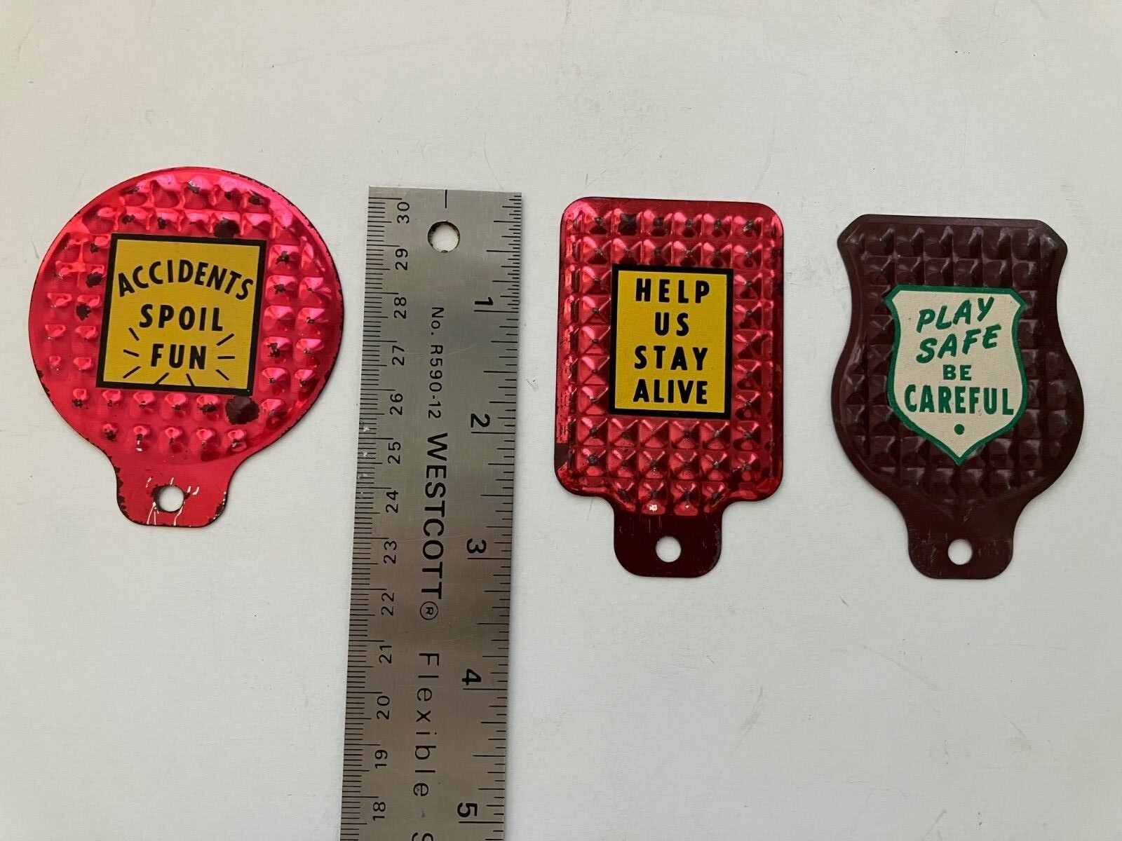 Three Collectible Vintage Bicycle License Plates ToppersBundle Pricing