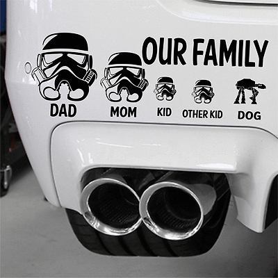 stormtrooper family car decal