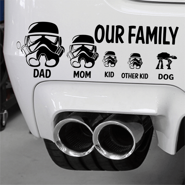 Star Wars Family Car Decal Vinyl Sticker For bumper Window Panel Storm