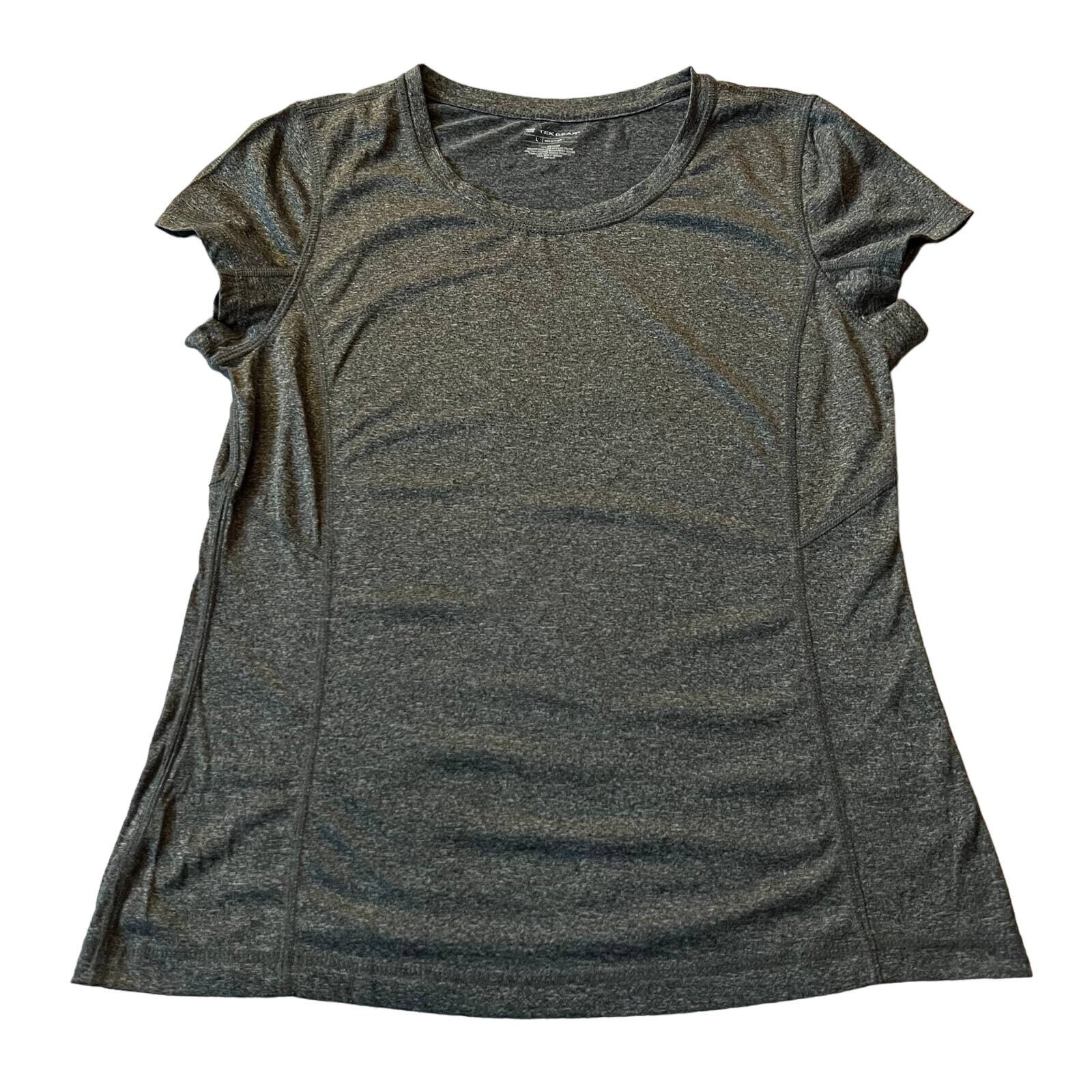 Tek Gear Short Sleeve Stretch Workout Top Size Large Active Gym Athletic