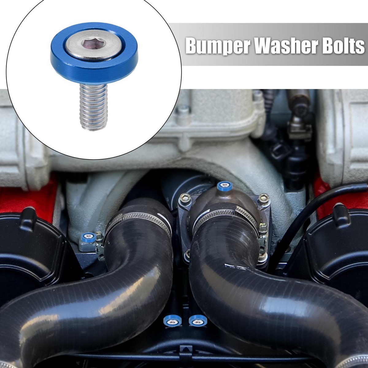 Unique Bargains M2.5 Aluminium Alloy Engine Bay Hatch Lid Bumper Washer Dark Blue 15pcs