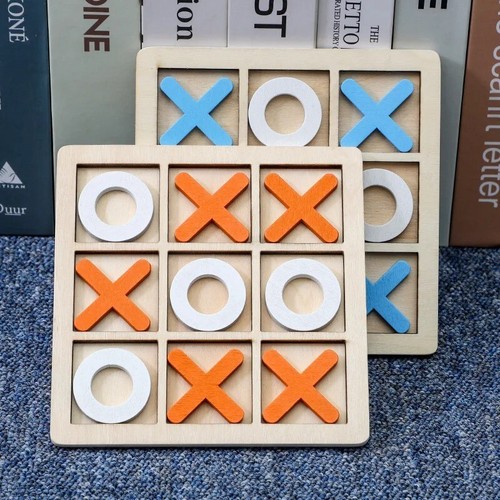 Wooden Tic-Tac-Toe Game, XO Board Game, Children and Family Game, XO - 第 1/10 張圖片
