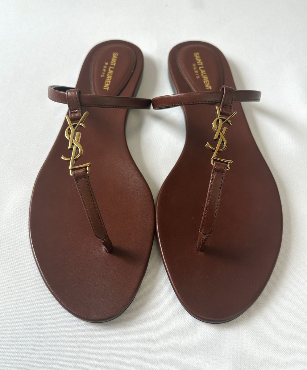 Men’s Saint Laurent Cassandra Studded Suede Thong Sandals Size 44/11 US SAINT LAURENT Cassandra embellished leather thong sandals  main image 4
