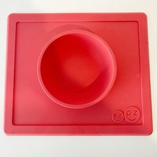 Happy Bowl Ezpz Red Silicone Feeding Non Slip Mat Baby Infant Dish