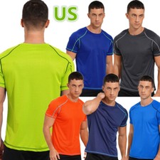 Mens Quick-drying Short Sleeve T-shirt UV Sun Protection Outdoor Fishing Hiking