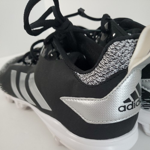 Adidas Afterburner V MD Mens Baseball Cleats Size 10.5 NEW Black Silver White - Picture 13 of 13