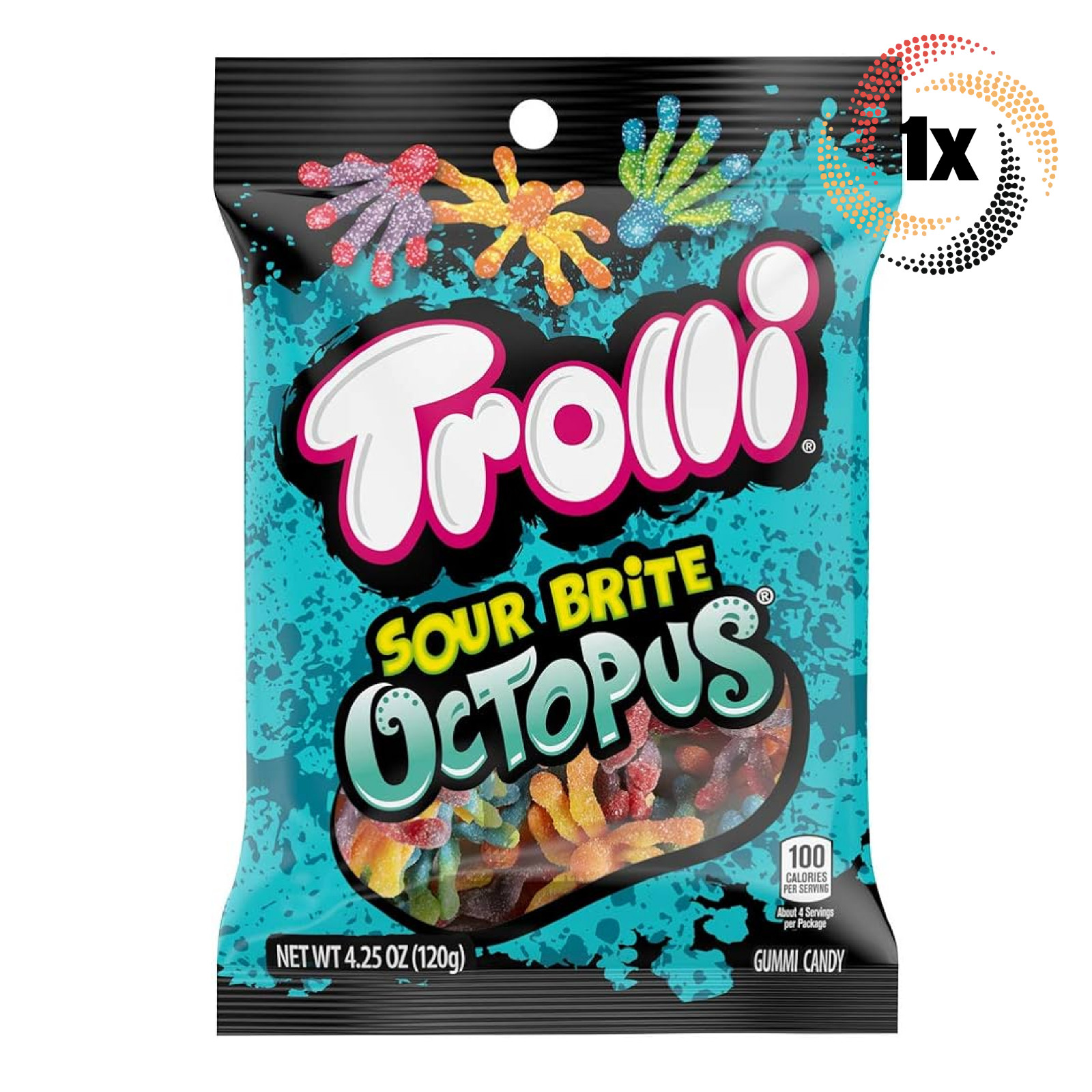 1 пакетик мягких жевательных конфет Trolli Sour Brite Octopus Octopus Worms | 4,25 унции
