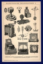 Stampa anno 1902 - Telegrafo telegrafo lancetta Morse telegrafo telegrafo