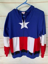 Marvel Mad Engine KIDS XL Captain America hoodie sweatshirt Zip Up