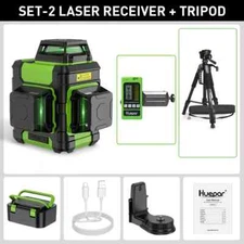 3x360° Laser Level Green Beam 12 Lines Self-leveling Cross Line Laser