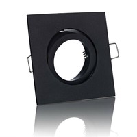 6X Led Einbaustrahler Schwarz Eckig Schwenkbar Mit Klickverschluss GU10 GU5.3