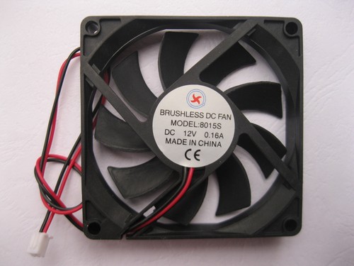 6 Stück bürstenlos DC Kühlgebläse 9 Klinge 12V 8015S 80x80x15mm 2-Draht Hülsenlager - Bild 2 von 5