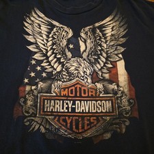 Harley Davidson Mens Shirt 2XL Eagle Keystone Black Hills SD Made In USA READ
