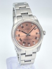 Rolex Oyster Perpetual 31mm 177234 Diamond Salmon Dial Fluted Bezel Papers