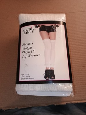 Music Legs OSFM Footless Acrylic Thigh Hi Leg Warmer NEW.