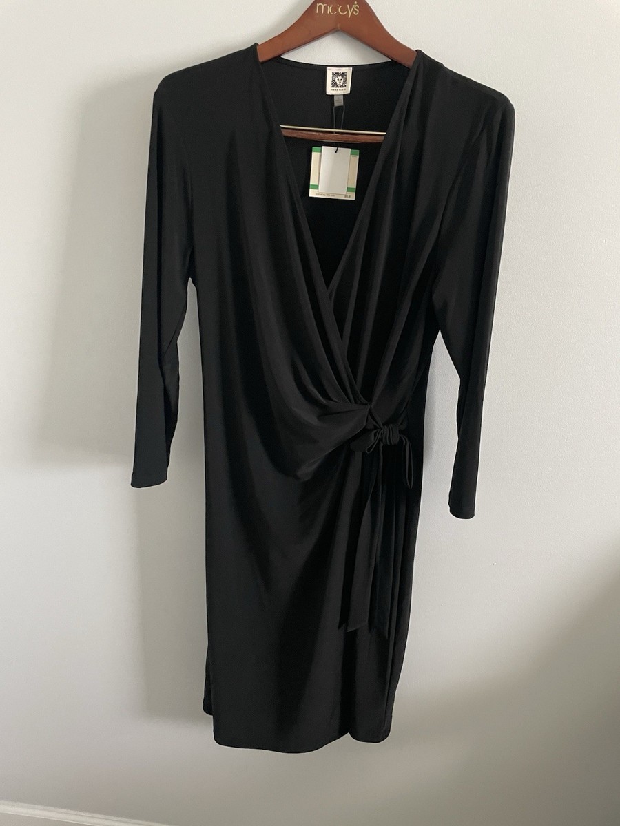 Womens Ann Klein Faux Wrap Dress Size Large