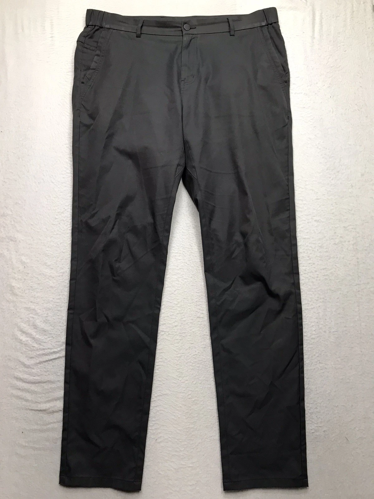 JACK ARCHER Jetsetter Pants Men 36x32 Gray Stretch Tech Poly Golf Chino