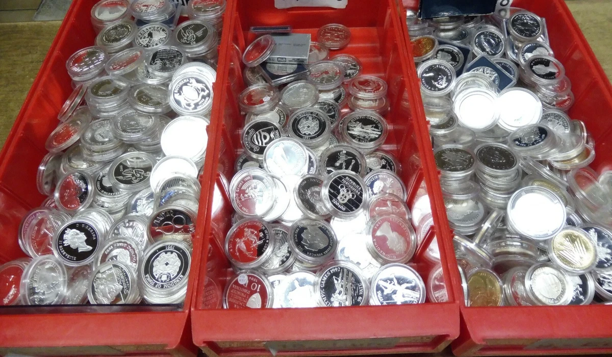 1 KG Silber Münzen , verschiedene Länder meist PP in Kapseln , Investment Lot