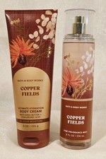 COPPER FIELDS 2PC Set Full Size Fragrance Mist  Cream RARE Bath  Body Works