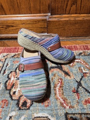 NEW Dansko Jute Pro Clog Womens Artisan Weave Espadrille Boho Striped Slip On 37