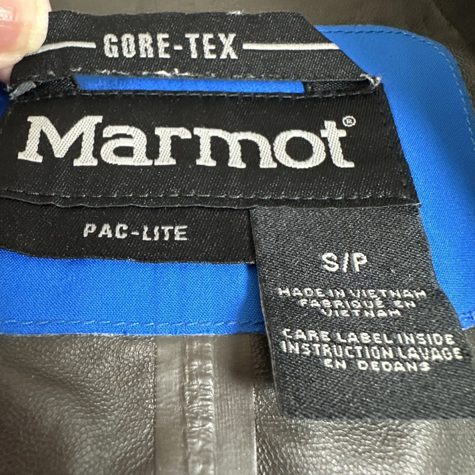 Marmot Gore-Tex Paclite Rain Jacket Blue Men’s Size S Waterproof Hiking - Image 4 of 4