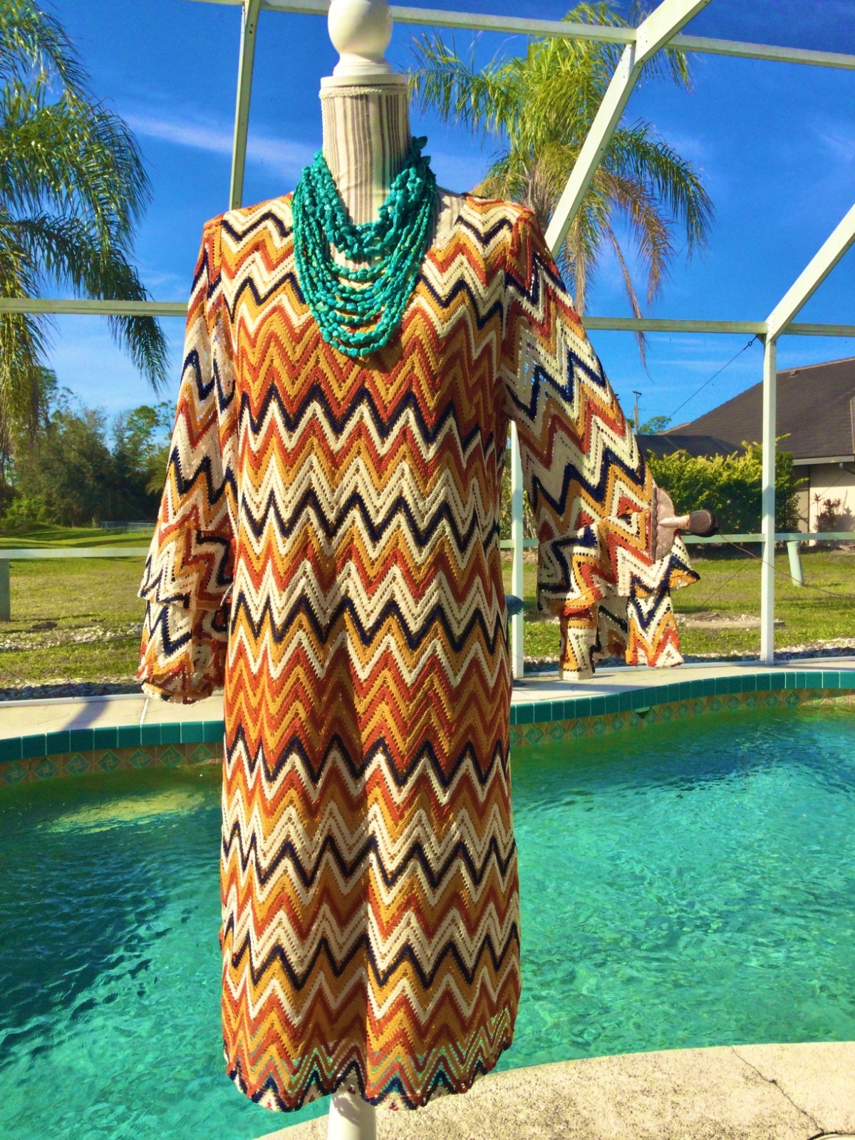 ROZ ALI Bright Multi-Colored  DRAMATIC Design/ Be… - image 23