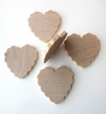25x Scalloped Hearts Unfinished Wooden Crafts 2 3/4" x 2 3/4" x 1/4" Thick