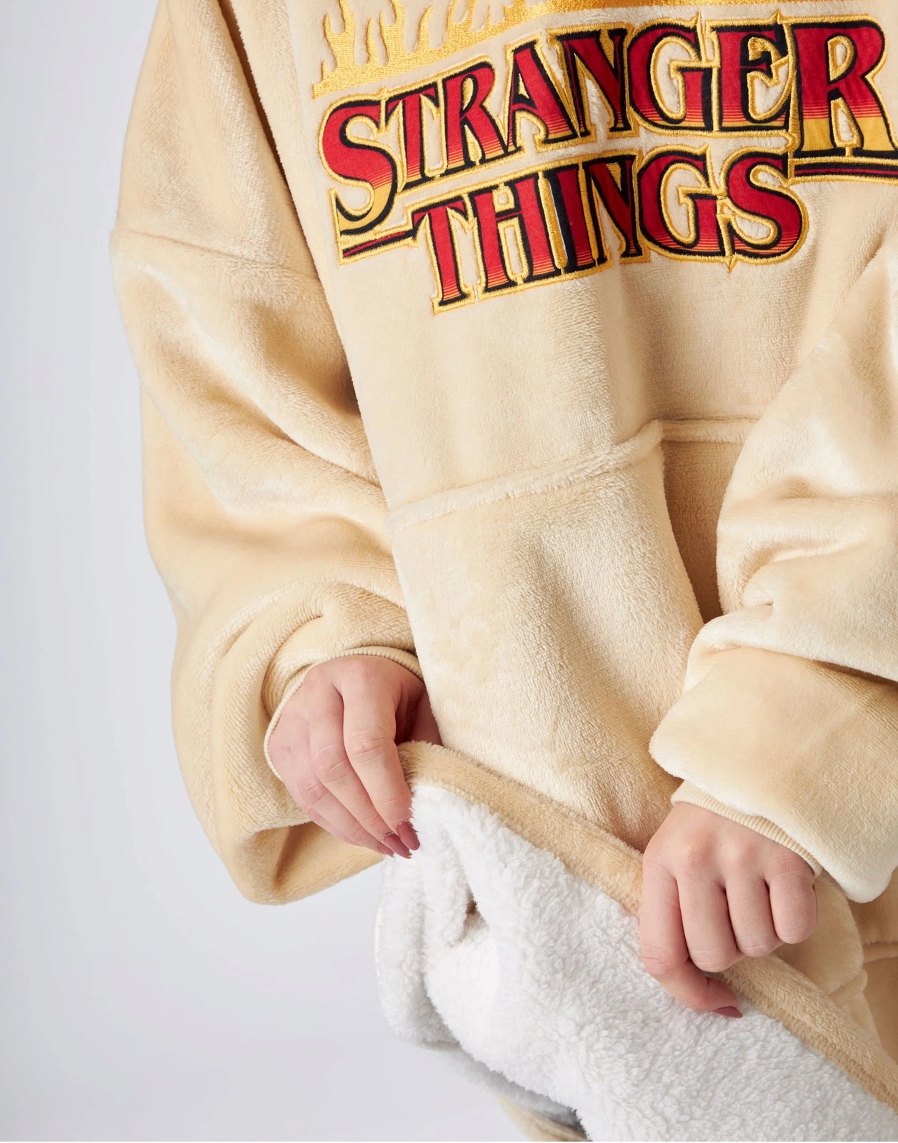 Stranger Things Beige Blanket Hoodie Unisex