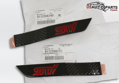 #ad Genuine Subaru RH LH Side Set Fender Emblem Molding Black For WRX STi 15 16 $71.98