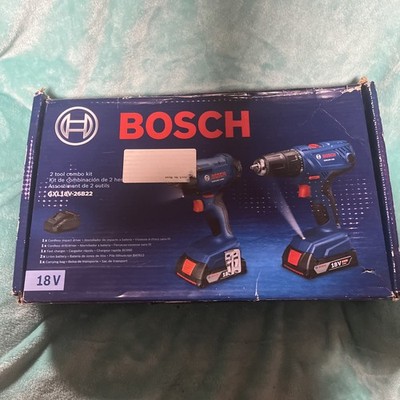 Bosch Kit - 1/2'' Hammer Drill & 1/4'' Hex Impact Driver w Batteries & Charger New