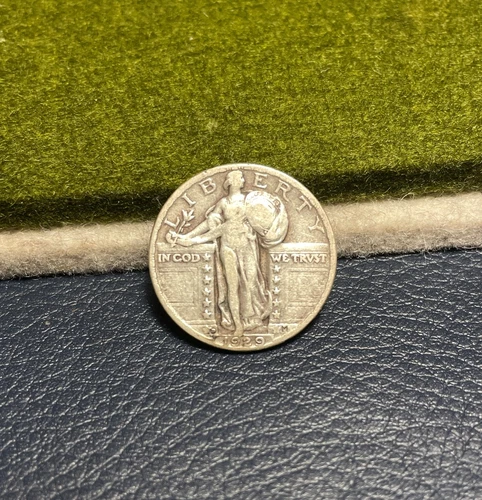 (#102132) Standing Liberty Quarter: 1929 D   VF  (See video!)