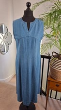 Vintage SLOANES dress Womens PLUS size 16 L Long DENIM Retro Prairie Casual Chic