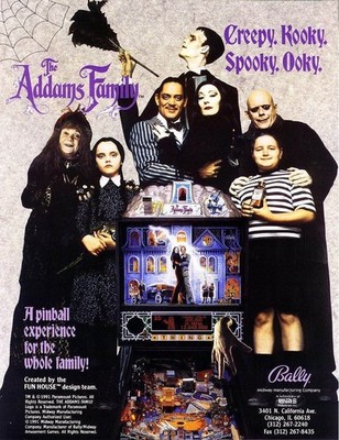Bally Addams Family Pinball Brochure 1991 Movie Themed Pinball Game