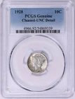 1928 Mercury Dime PCGS Uncirculated Details Very Nice Free Shipping