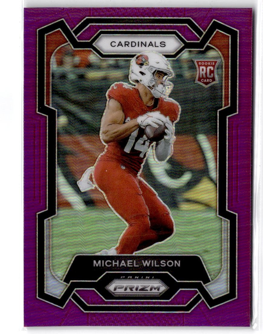2023 Panini Prizm Michael Wilson RC #303 Purple #/125 Arizona Cardinals