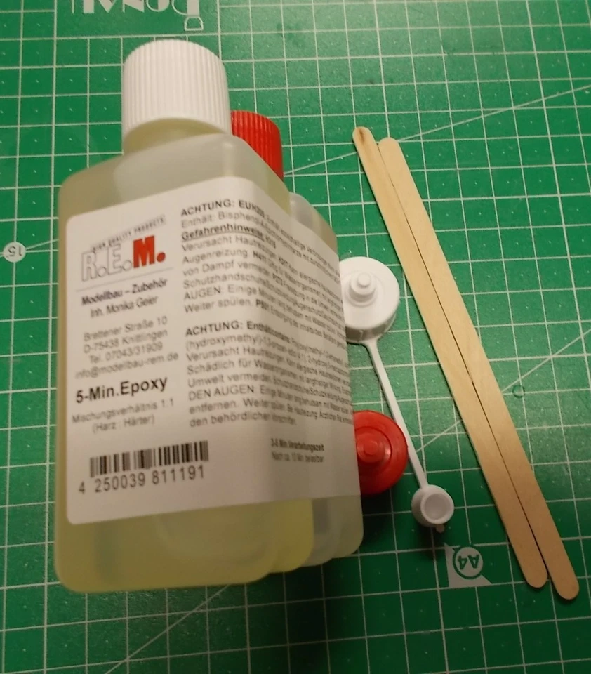 5 Min Epoxy Epoxidharzkleber 200gr  je 100gr. Harz + 100gr  Härter 5 Minuten - Bild 4 von 4