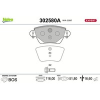 Valeo 302580A Bremsbelagsatz FüR Renault Kangoo KC0 1 FC0 1