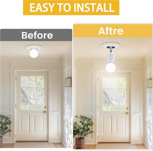 E27 WhiteCeramic Bulb Extension Socket - Heat-Resistant & Fireproof Lamp Holder - Picture 7 of 7