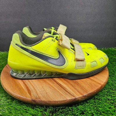 Nike Romaleos 2 Volt Yellow Weightlifting Gym Shoes Straps Men s Size 10.5