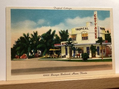 Tropical Cottages, 109th at Biscayne Blvd: Miami, FL - Vintage Postcard