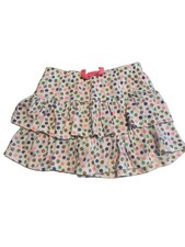 Girls Skort White With Colorful Polka Dots And Sparkles Size 5/6