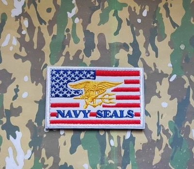 Patch Navy Seals de l'armée Américaine drapeau des états unis d'amérique Hook an - Photo 1/3
